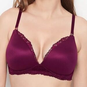 Victoria Secret Size‎ 38DDD Purple Sans Armature Wireless Nursing Bra Body By VS